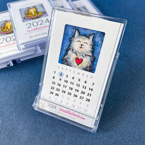 2024 desk calendar - small calendar gift idea with cats, dogs and landscapes, 2024 mini calendar, new years, gift for remote staff