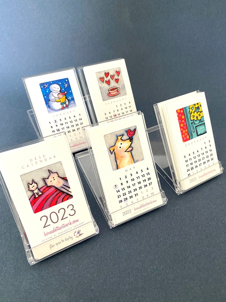 2023 Desk Calendar Small Desk Calendar With Stand Mini - Etsy