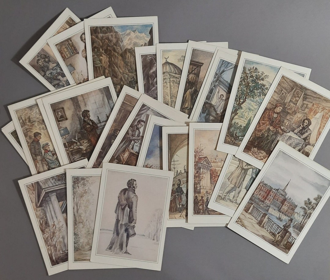 Pushkin Postcards, 1984, Set of 27 Vintage Postcards, Collectible ...