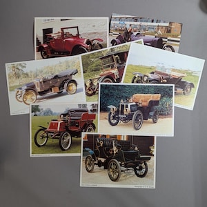Cartões postais de carros retrô, cartões postais vintage, conjunto de 8, cartões postais da Grã-Bretanha, cartões postais colecionáveis, conjunto de cartões postais, fotos de carros antigos