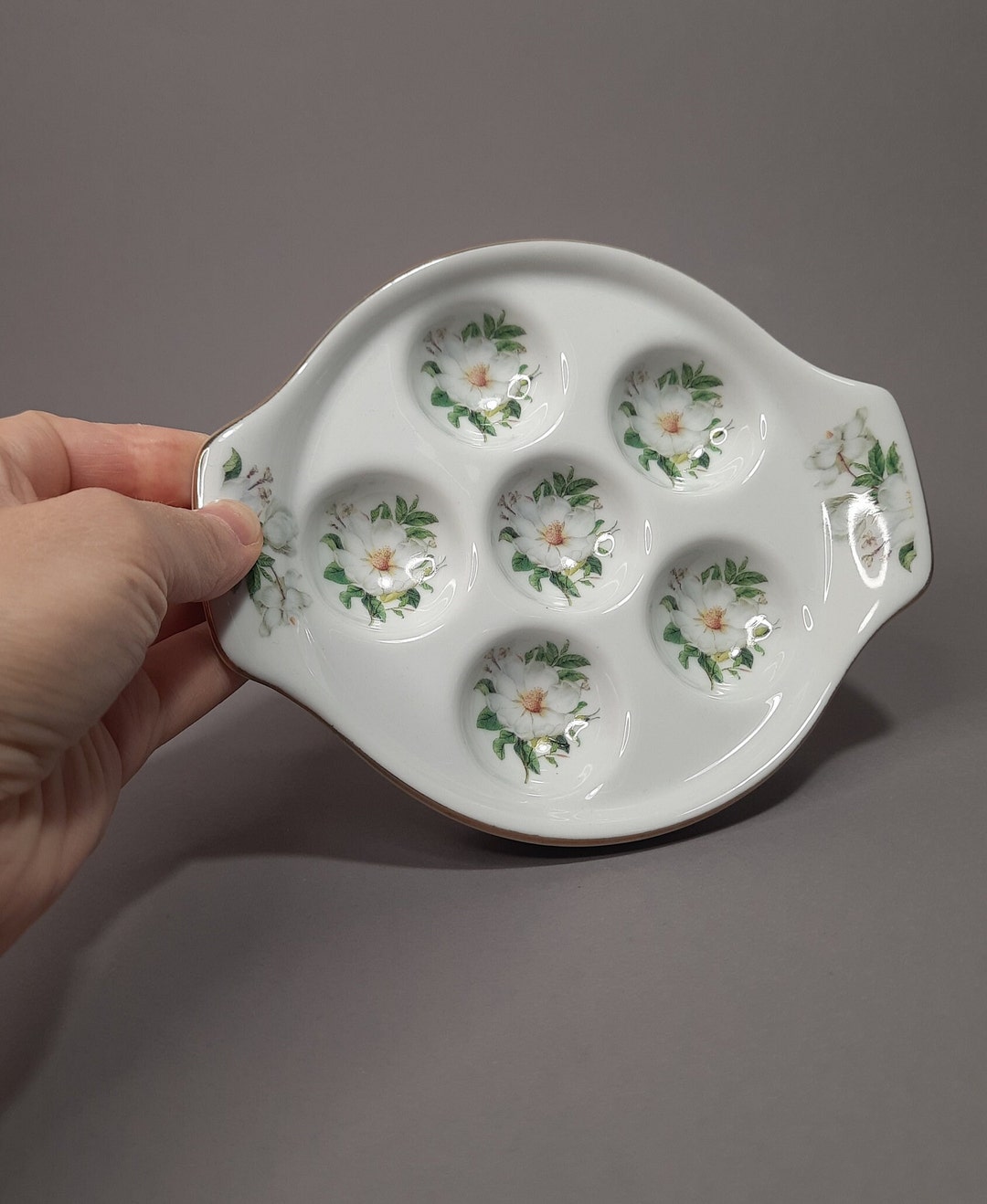 Vintage Plate for Eggs, Vintage Porcelain