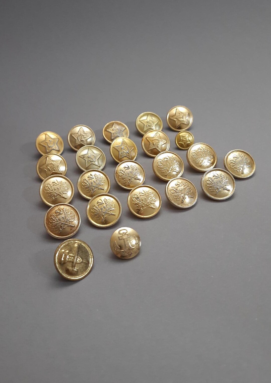 Vintage Soviet Army Buttons, Military Uniforms Buttons, Railwayman ...