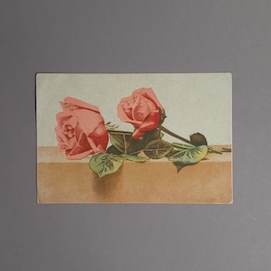 Vintage postal rosas 1936, postal de la URSS con flores, tarjeta de felicitación soviética, postal de flores 30s, postal vintage soviética, rosas