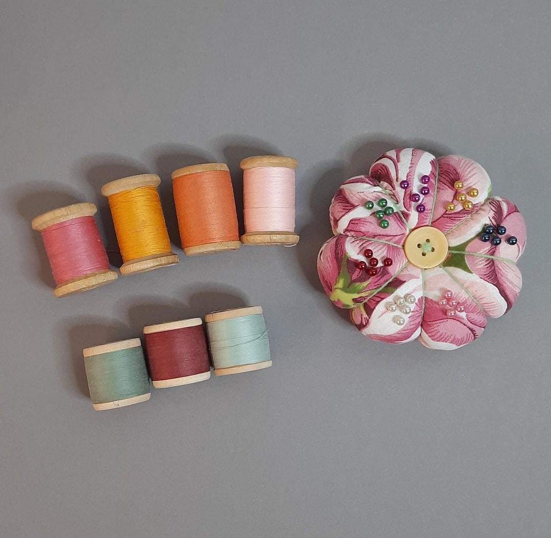 Thread 80s Soviet Wooden Thread Spools, Set of 7 Spools, Vintage Sewing Cotton ...