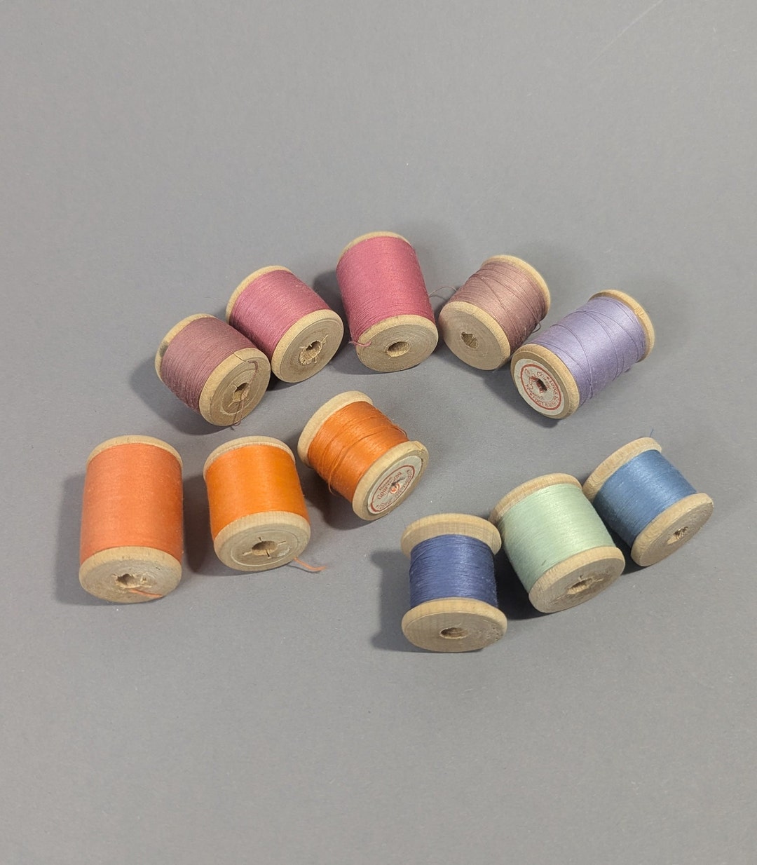 Thread 80s Soviet Wooden Thread Spools, Set of Spools, Vintage Sewing Cotton ...