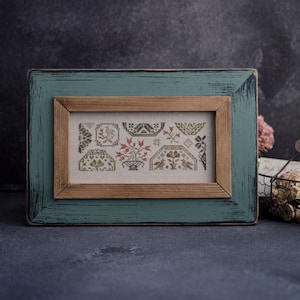 Spring Quaker Cross Stitch Pattern: Primitive Floral Sampler (PDF Pattern)