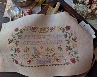 Springtime Blossom Sampler - Counted Primitive Cross Stitch