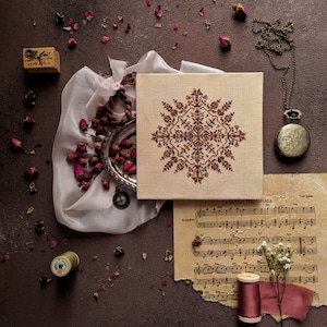 Lace and Caramel - Counted Primitive Cross stitch pattern PDF by Stitches Through The Years