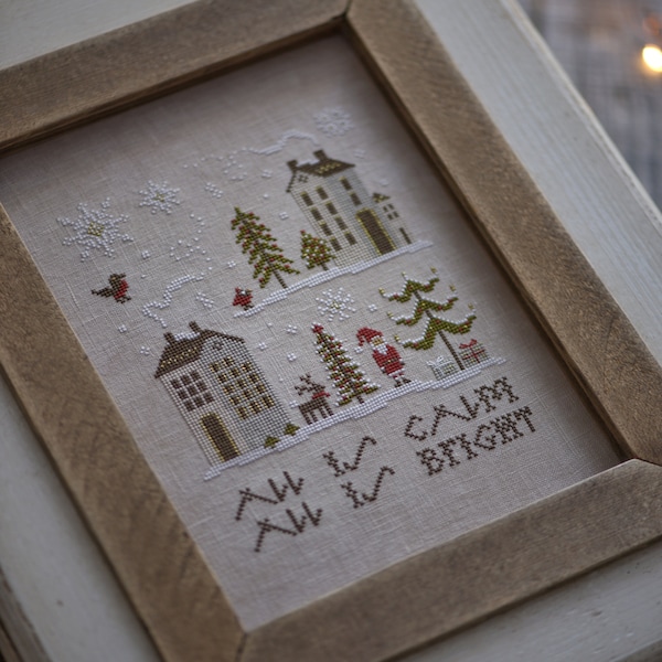 All is bright - Counted Primitive Cross stitch pattern PDF by Stitches Through The Years