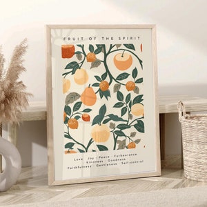 DIGITAL - Fruit of the Spirit, Bible Verse, Psalm Print, Fall Christian Art, Christian Poster, Prayer Corner, Kitchen Wall Art, PRINTABLE