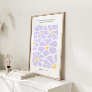 Gratitude Christian Print | Bible Verse, Scripture Print, Christian Art, Prayer Corner, Lilac Wall Art, Purple Bedroom Print, Girls Room Art