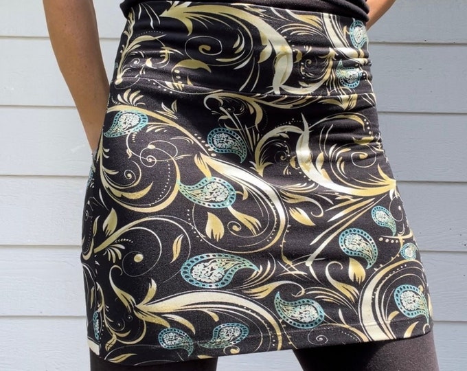 Golden Swirls - Ski Bum - Over-skirt for leggings