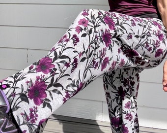 Purple Floral Sweater knit - Go With The Flow Pants