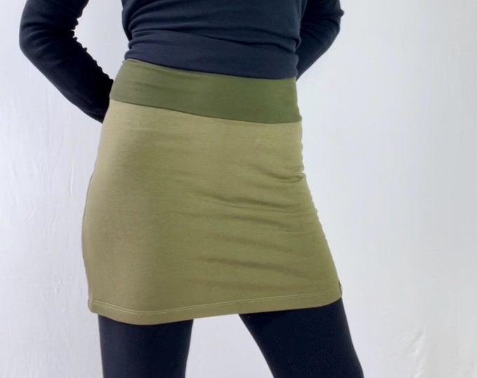 Olive Bamboo Dream Fleece Ski Bum - over-skirt for leggings