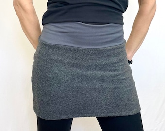 Grey Fleece Ski Bum - over-skirt for leggings