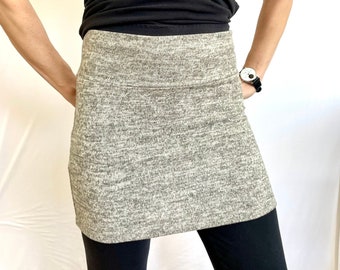 Heather-White and Grey Ski Bum - over-skirt for leggings
