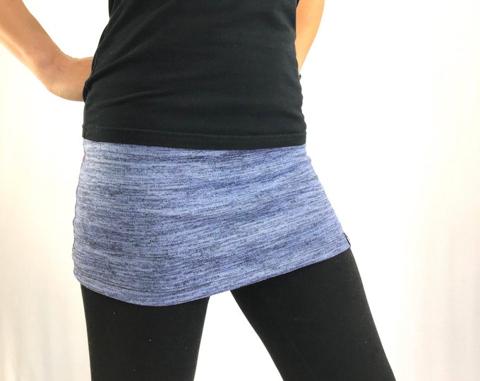 Heather-Blue Sweater Knit Ski Bum - over-skirt for leggings