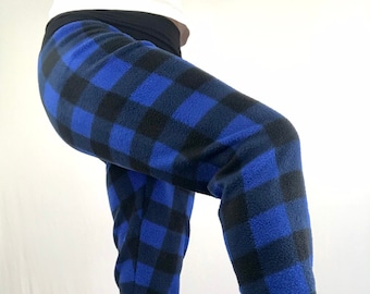 Blue and Black Plaid Fleece - Sublime pants by So-Fine