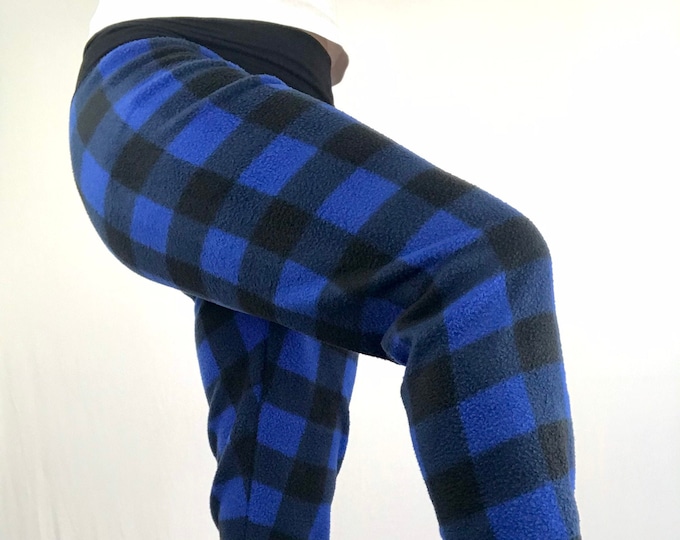Blue and Black Plaid Fleece - Sublime pants by So-Fine