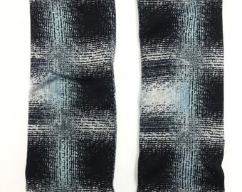 Martine Plaid sweater knit leg warmers lined with Bamboo Terry