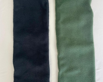 2 Pack of Forest Green and Black Fleece Leg Warmers