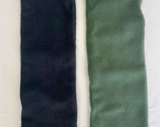 2 Pack of Forest Green and Black Fleece Leg Warmers
