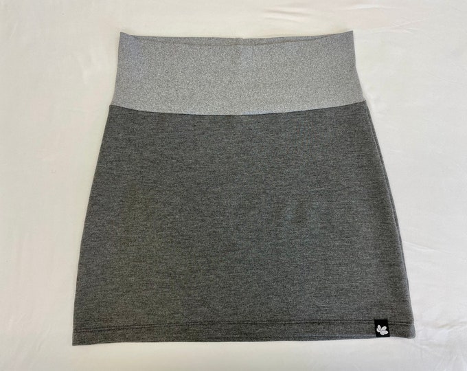 Heather-Grey Bamboo Terry Ski Bum - over-skirt for leggings