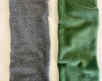 2 Pack of Forest Green and Grey Fleece Leg Warmers