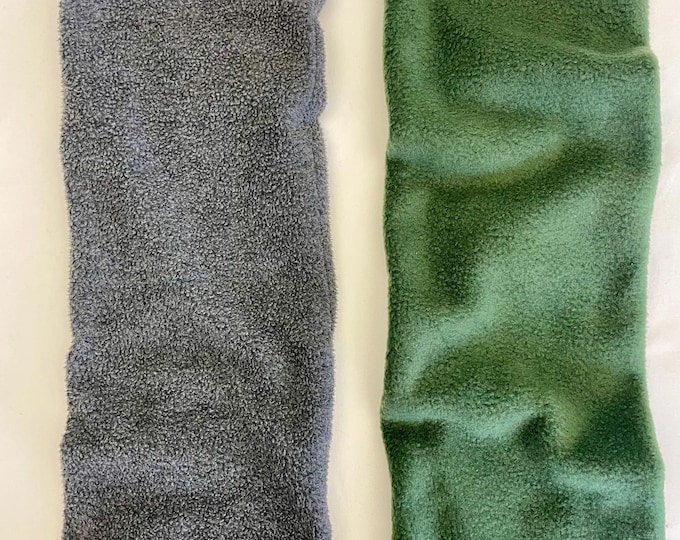 2 Pack of Forest Green and Grey Fleece Leg Warmers