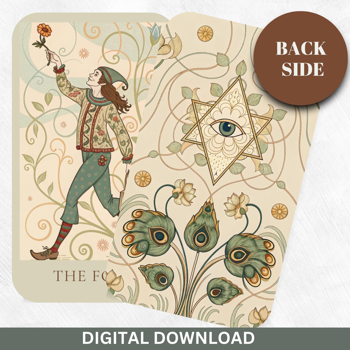 Art Nouveau Tarot Digital Tarot Deck Printable Tarot Cards 78 Tarot ...