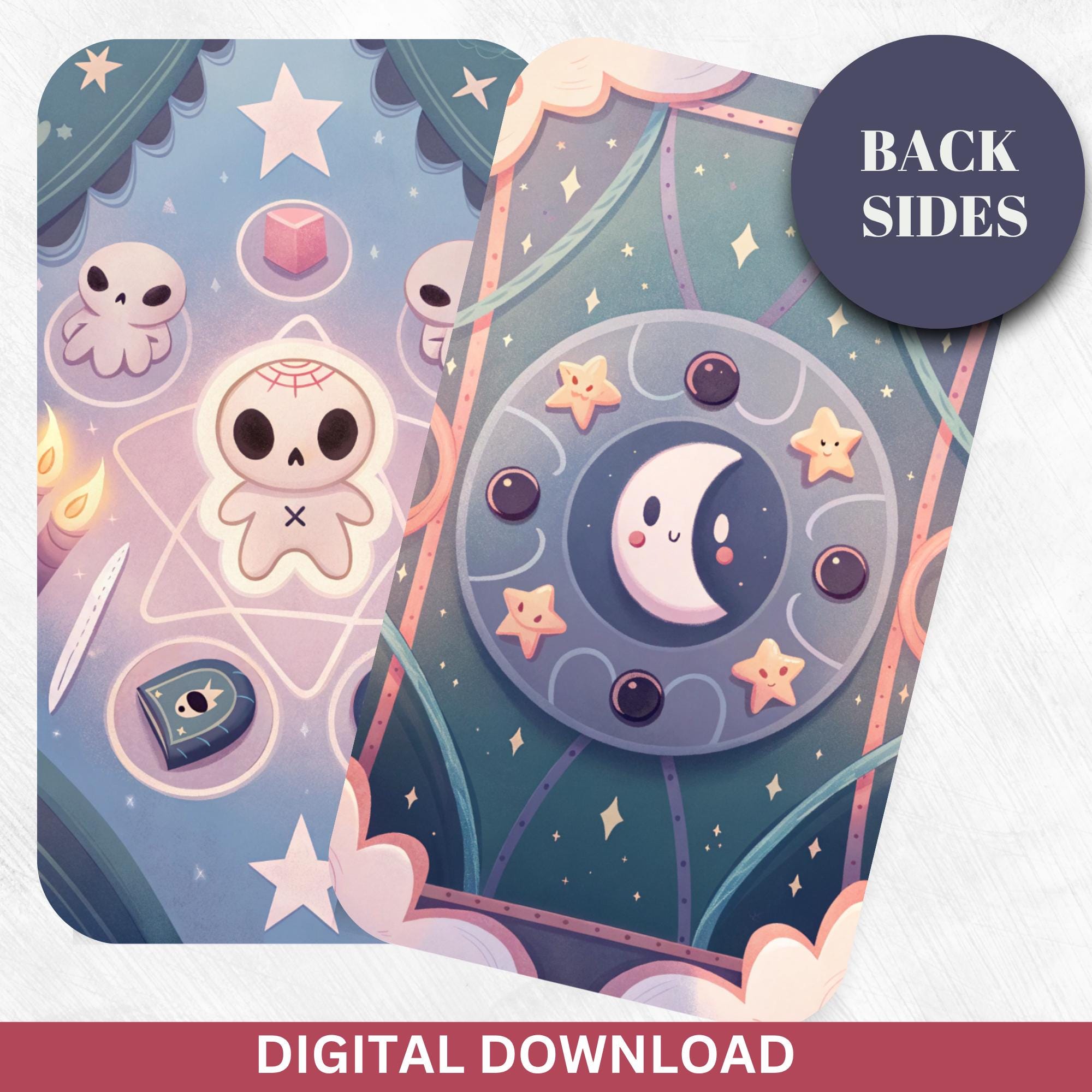 Pink Tarot Card Deck Digital Horror Tarot Deck Printable Tarot Cards 78 ...
