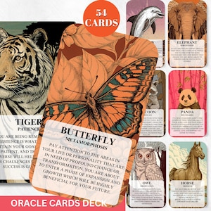 Baralho de Oráculo de Animais Digitais Cartas de Tarô para Imprimir Baralho de Tarô de Animais Cartas de Oráculo Baralho de Cartas de Oráculo para Imprimir