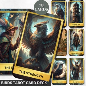 Animal Tarot Digital Tarot Deck Printable Tarot Cards 78 Tarot Cards Digital Oracle Cards Gold Tarot Prints Divination Wisdom Oracle Cards