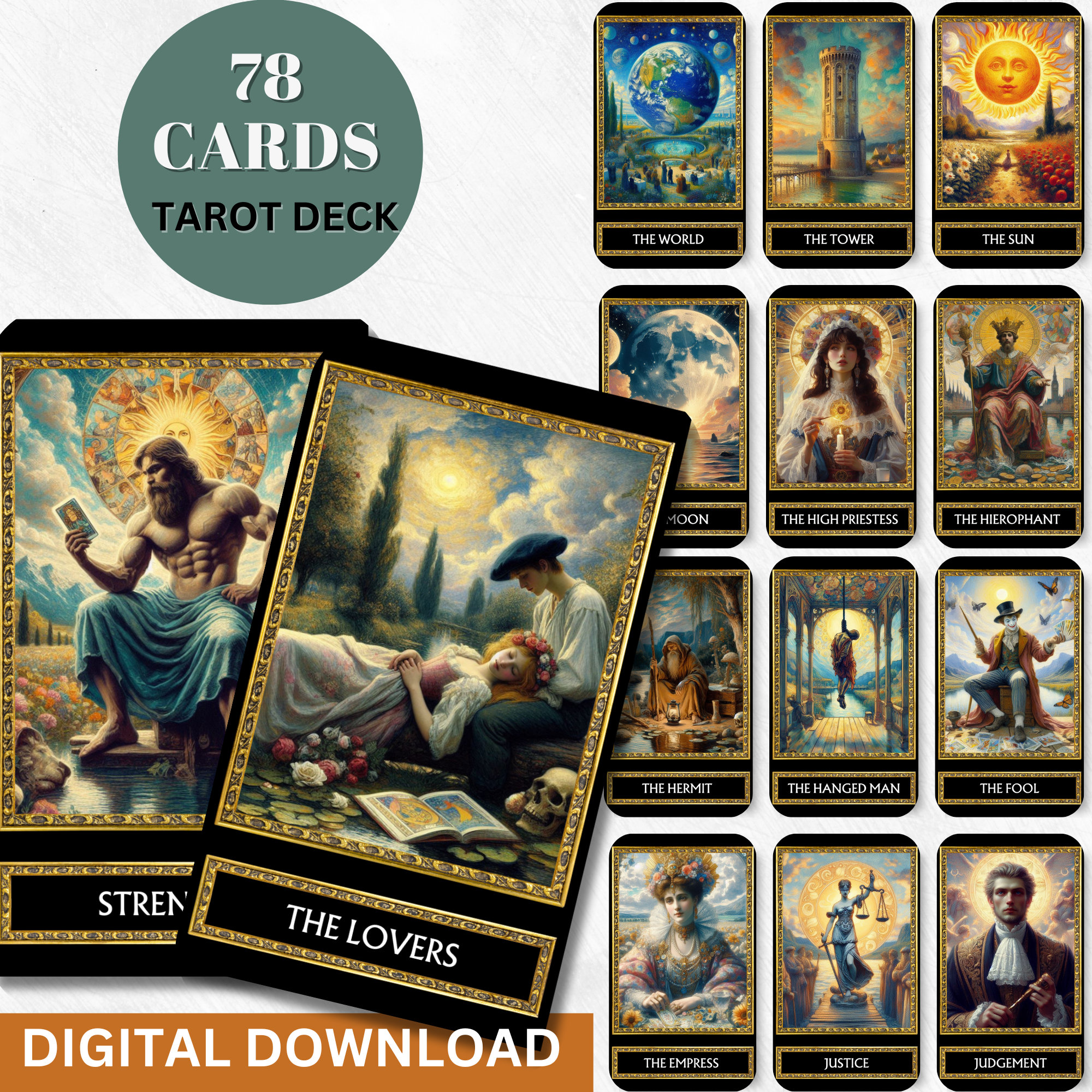 Digital Monet Tarot Deck Printable Tarot Cards 78 Tarot Cards Digital ...