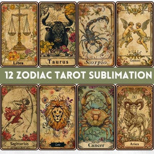 Digitale Tarot Sternzeichen Sammlung Printable Gothic Sternzeichen Clipart Digitale Astrologie Horoskop 12 Sternzeichen Symbol Boho