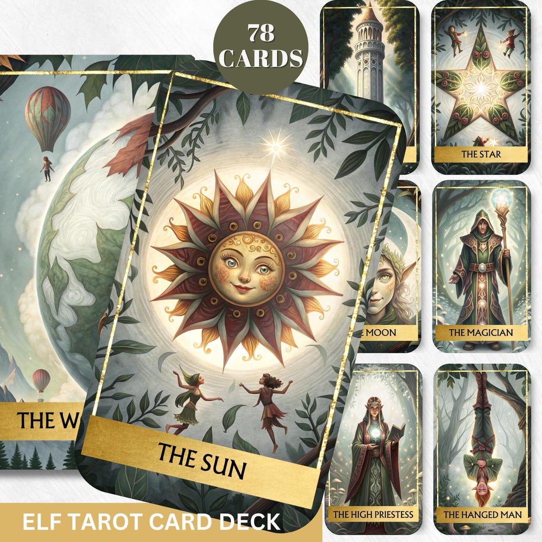 Elf Digital Tarot Deck Printable Tarot Cards 78 Tarot Cards Digital ...
