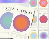Digital Aura Energy Zodiac Collection Printable Zodiac Clipart Digital Astrology Horoscope 12 Zodiac Signs Zodiac Symbol Discover Your Aura