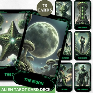Alien Tarot Digital Tarot Deck Printable Tarot Cards 78 Tarot Cards Digital Oracle Cards Tarot Prints Divination Wisdom Oracle Cards