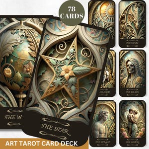 Schönes Tarot Digitales Tarot Deck Printable Tarotkarten 78 Tarotkarten Digitale Orakelkarten Tarotdrucke Wahrsagen Wisdom Orakelkarten