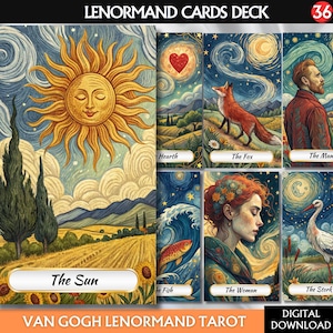 Digital Van Gogh Lenormand Tarot Deck Printable Tarot Cards Van Gogh Tarot Deck Tarot Lenormand Cards Deck Printable Oracle Cards Deck