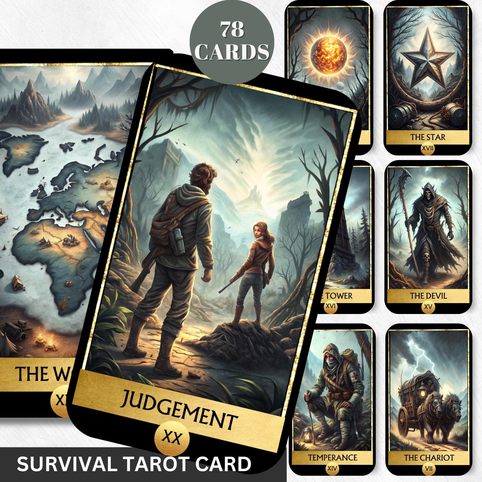 Digital Tarot Deck Printable Tarot Cards 78 Tarot Cards Digital Oracle ...