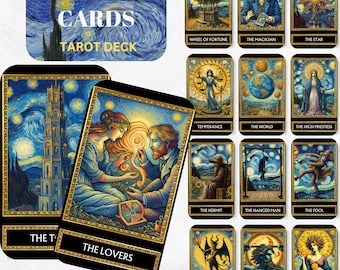 Digital Van Gogh Tarot Deck Printable Tarot Cards 78 Tarot Cards Digital Oracle Cards Van Gogh Illustration Divination Wisdom Oracle Cards