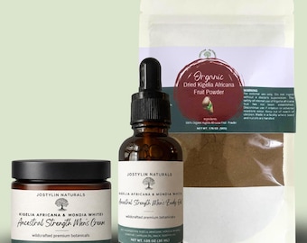 Kigelia Africana & Mondia Whitei Men's Body Set, Cream, Oil, Powder, Djanta