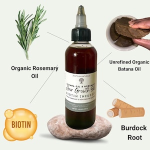 Batanaöl & Rosmarinöl für das Haarwuchs, Haarwuchsöl, Heißölbehandlung, Bio, Teebaum, Dr. Sebi, Raw, Honduras