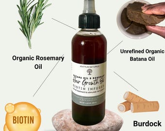 Batana Oil & Rosemary Oil for Hair Growth, Hair Growth Oil, Hot Oil Treatment, Organic, Tea Tree, Dr Sebi, Raw, Honduras