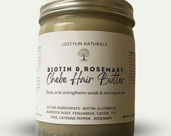 Organic Chebe Butter, With Biotin & Rosemary, For Hair Growth, Hair Grease, Sealant, Natural Hair Moisturiser - 250g