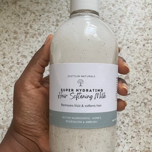 Organic Hair Softening Milk, Leave in Conditioner, Coconut Milk, Infused with Ambunu,