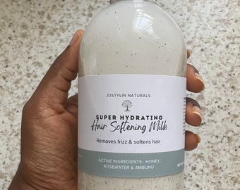 Leche orgánica suavizante y desenredante para el cabello, acondicionador sin enjuague para cabello 4C