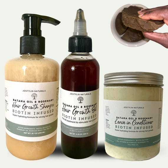 Organic Batana Oil & Rosemary Oil With Biotin for Hair Growth, DrSebi