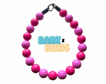 Fuchsia Acryl Perlen Hundehalsband: Stilvolles Haustier Accessoire